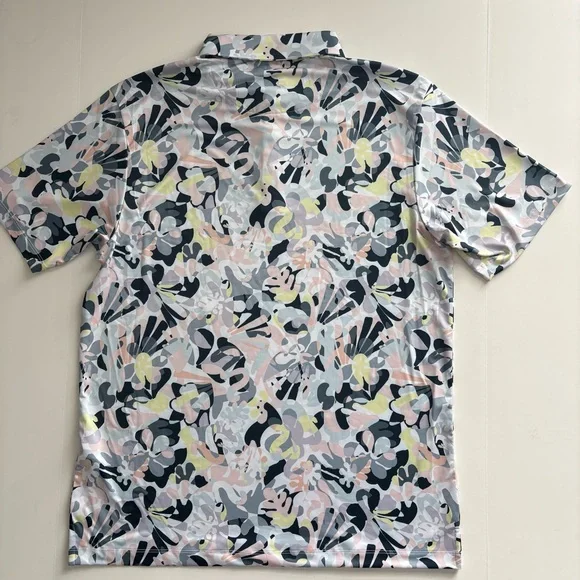 Men’s Bad Birdie Golf Savannah Swing Abstract Floral Performance Polo L MSRP $78 - Picture 2 of 7